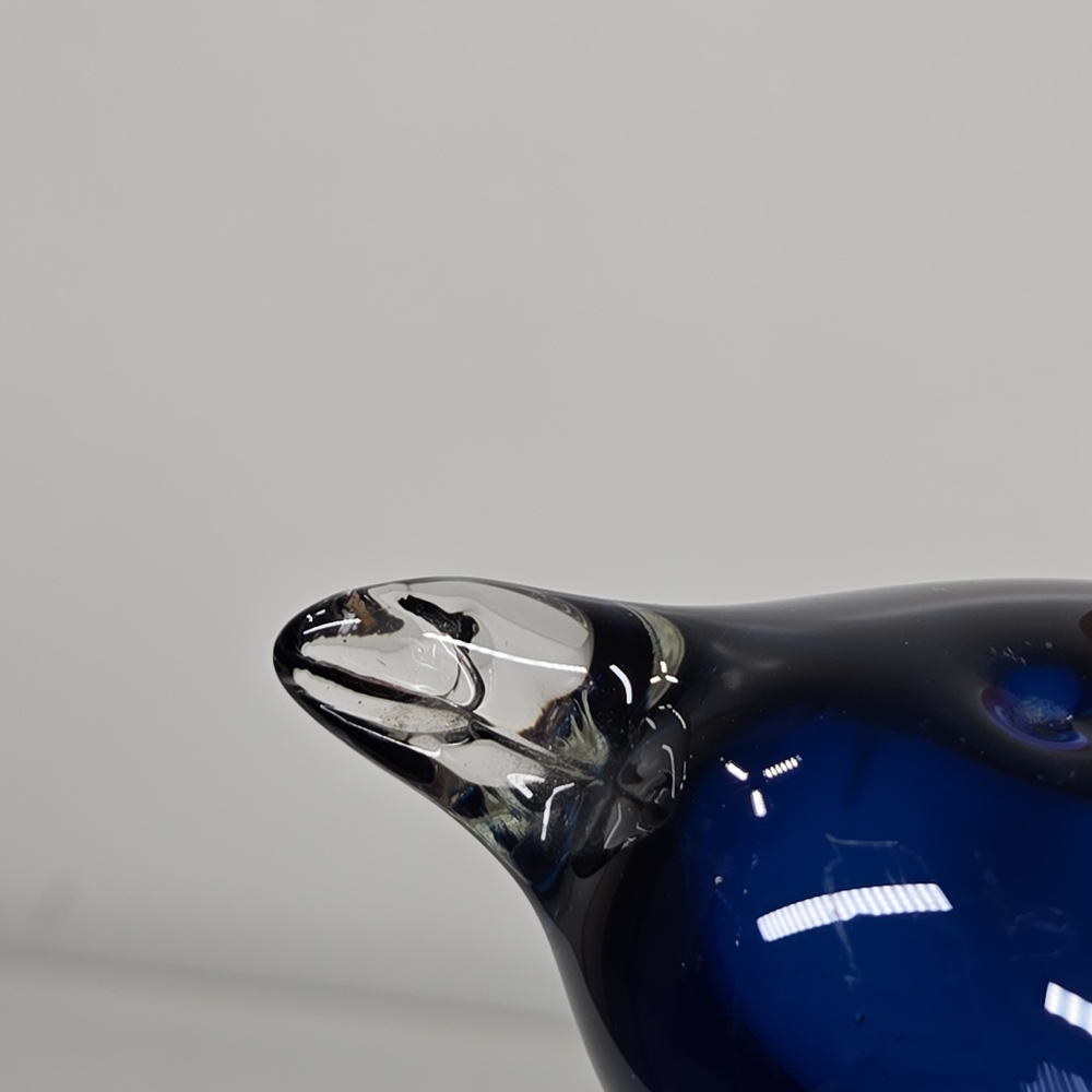 Vintage Murano Style Hand-blown Art Glass Paperweight Blue Whale Dolphin Shape - Picture 9 of 14